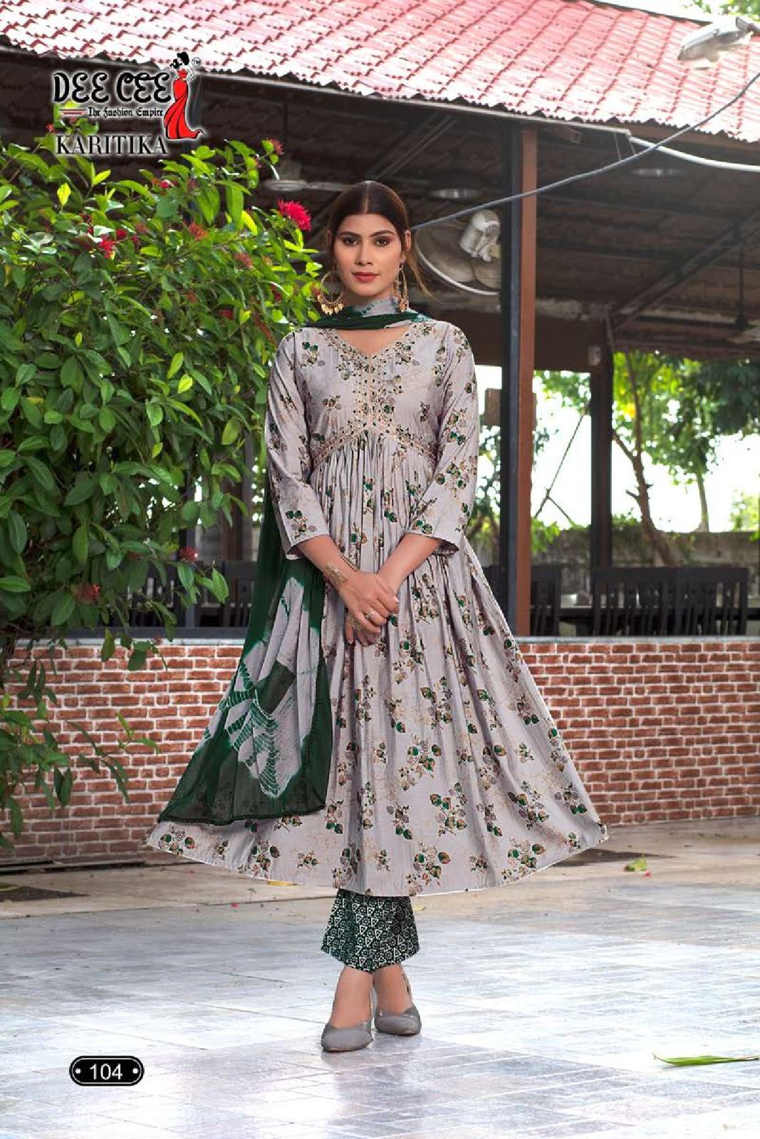 Karitika By Deecee Printed Alia Cut kurti By With Bottom Dupatta

